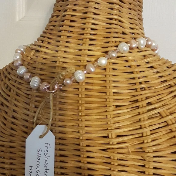 Handmade Sea Goddess statement necklace freshwater pearls, Abalone shell Artisan - Picture 9 of 10